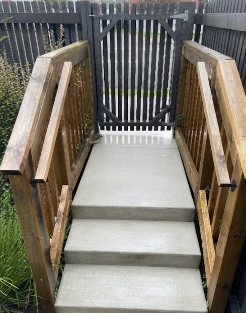 Garden path and steps after clearing