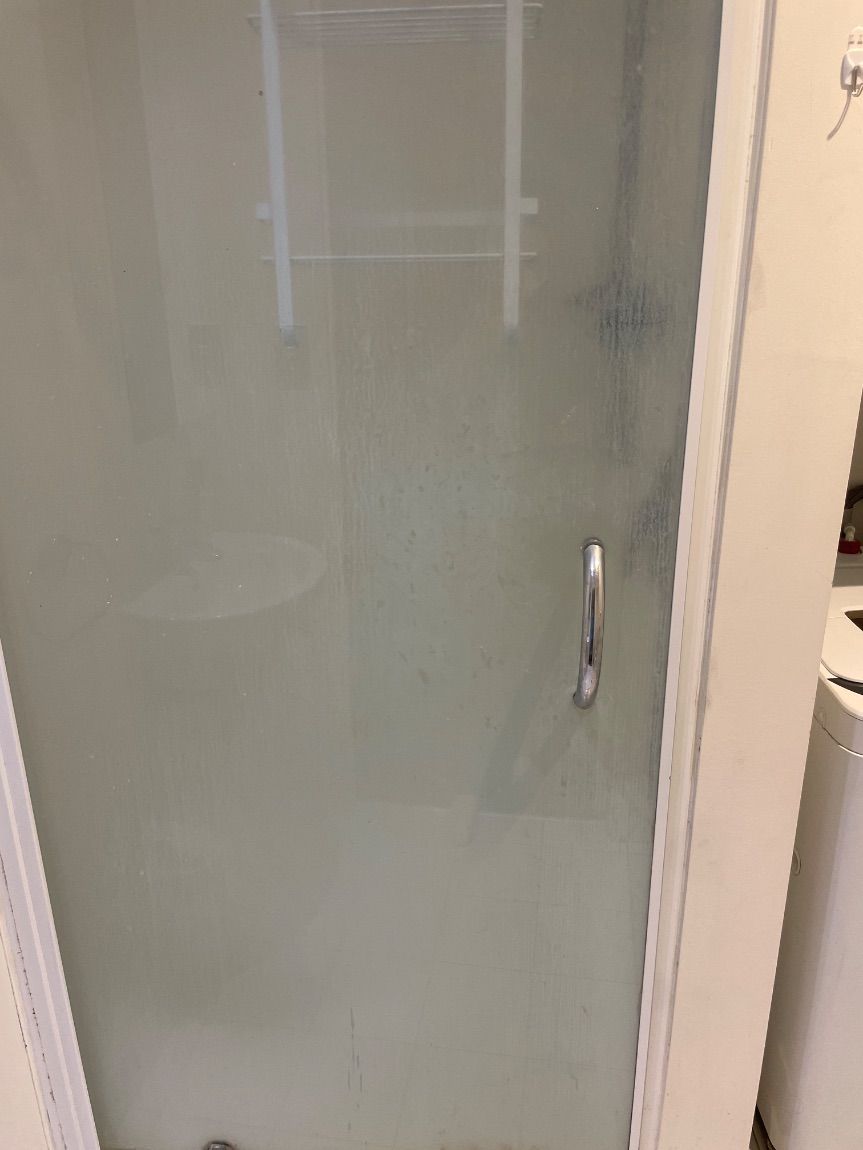 Shower glass before